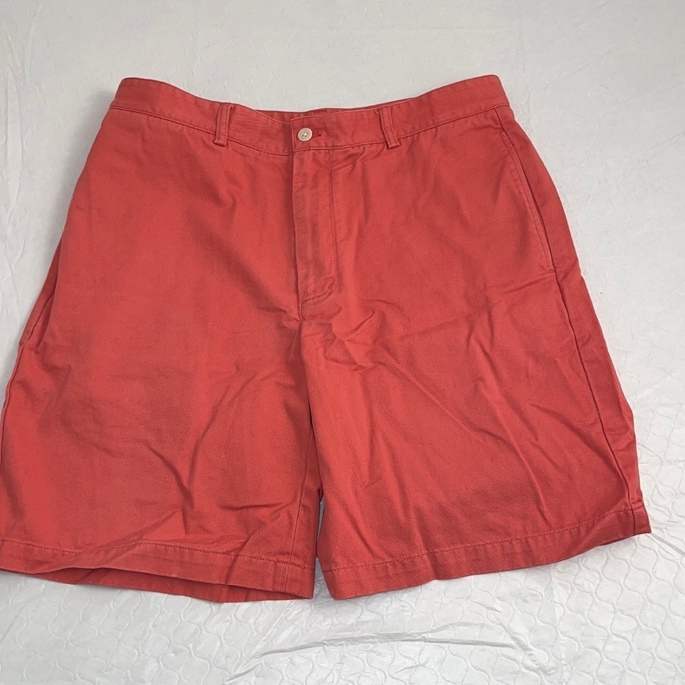 Vineyard Vines coral flat front cotton club shorts 34